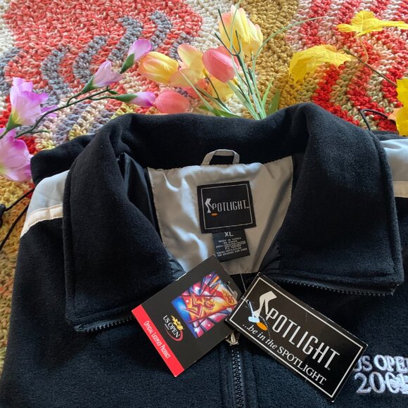 Men's XL U.S. Open Black Zip Up Jacket Vintage from 2001 with Original Tags - Picture 11 of 13